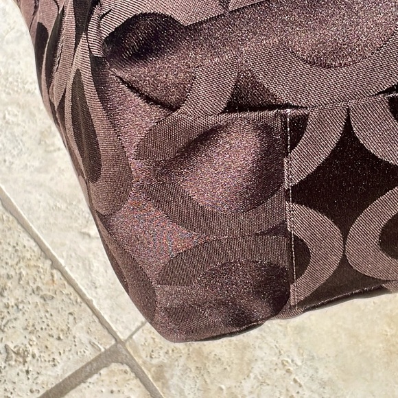 Coach Tribeca Madison Brown Op Art EW Shoulder/Tote w/Patent Leathr Trim/Handles - Picture 13 of 15